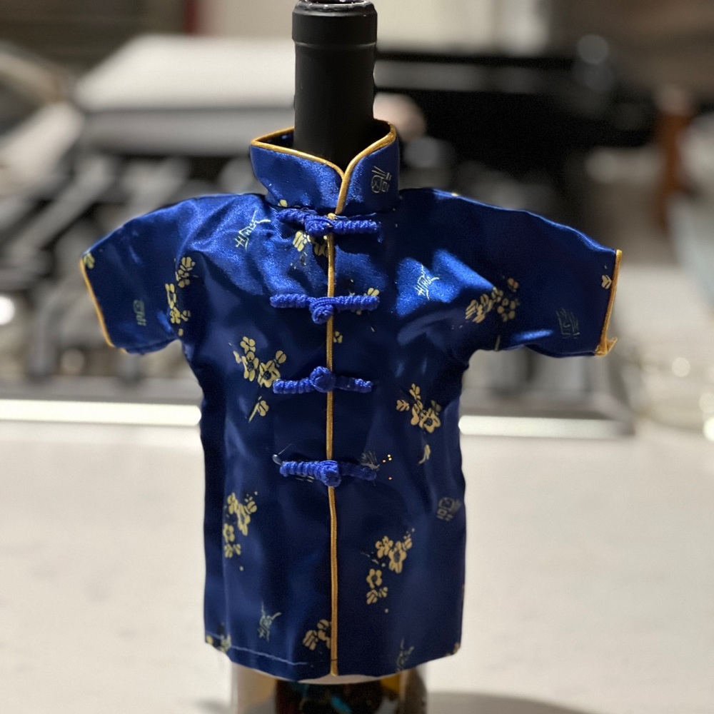 9 pc Wine Bottle Covers - Chinese Garment Inspired